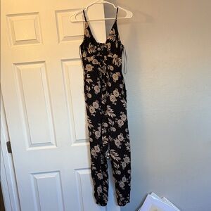 Floral Black and White Jumpsuit